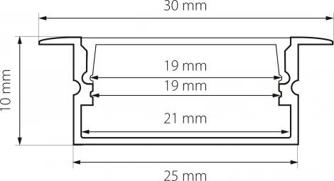 Профиль встраиваемый с прямоугольным рассеивателем Lightstar Profiled 419210