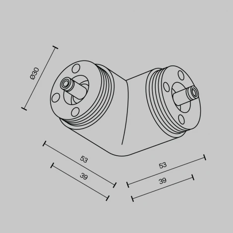 Угловой коннектор для системы Shelf без ввода питания Maytoni Accessories for system Shelf CA014CL-B (24V)