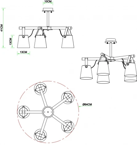 Потолочная люстра на штанге Arte Lamp Thomas A7032PL-5WH (220V)