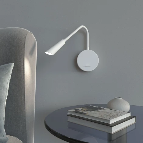 Настенный светильник на гибкой ножке с подсветкой для чтения Elektrostandard Stem 40120/LED белый (220V, выключатель)