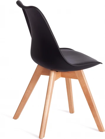 Стул TULIP (mod. 73-1) / 1 шт. в упаковке (Дерево,Пластик,Экокожа /Черный)