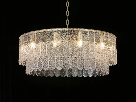 Подвесная люстра Newport 8370 8370/80 C brass (220V, на цепи, круглые)