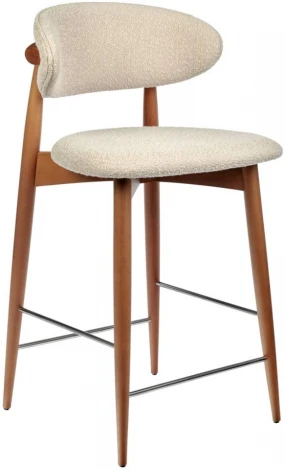 Стул полубарный Lucas латте букле с ножками цвета орех Bradexhome арт.RF 0549