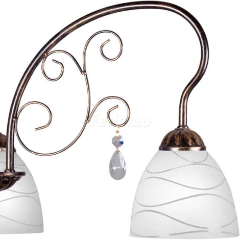 Люстра потолочная Day&Night, 3 плафона, черный с золотом, белым и прозрачным