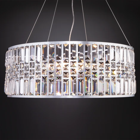 Подвесная люстра Eurosvet Lory 10125/8 хром/прозрачный хрусталь Strotskis Smart (10116/8)