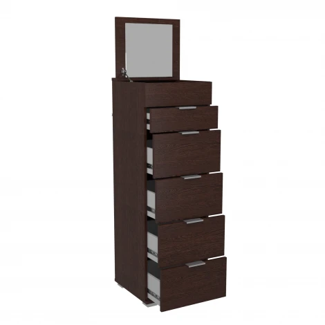 Комод Leset Наоми 6 (ЛДСП,ПВХ,Зеркало/Венге) арт.2500000077784