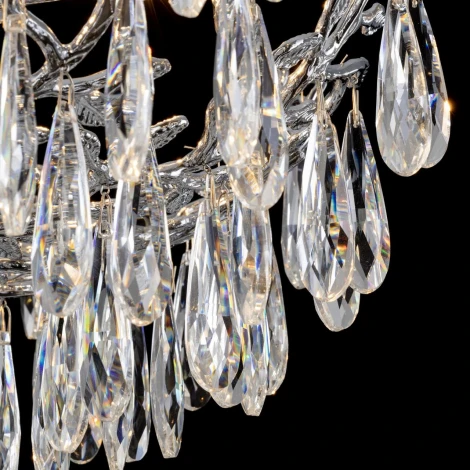 Подвесная люстра Citilux Ritz CL310061 (220V, хрусталь, подвески, на цепи, листья, ветки)