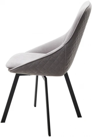 Стул CASA, 360 град. поворот. B22 Серый, велюр / черный каркас, М-City