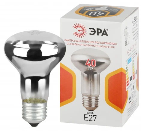 Лампочка накаливания E27 40W ЭРА R63-40-E27-230