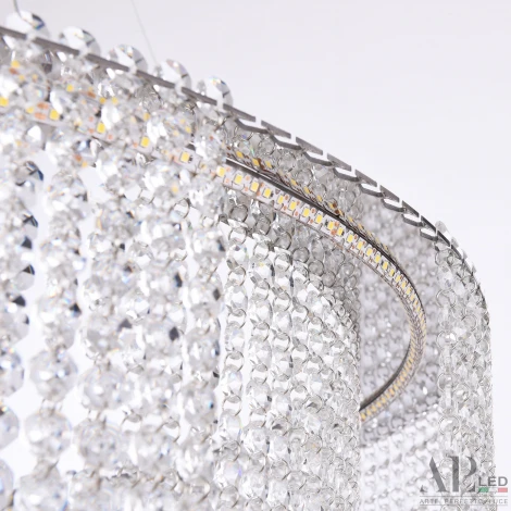Подвесная люстра светодиодная APL LED Sicilia SH02.73.C.Ni.4000 (220V, хрусталь, на тросе)