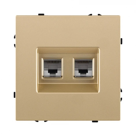 Розетка двойная Ethernet RJ45 золотой Kollinger Eclipse EC-018GD