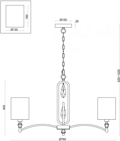 Подвесная люстра Freya Riverside FR1007PL-07BS (220V, на цепи)