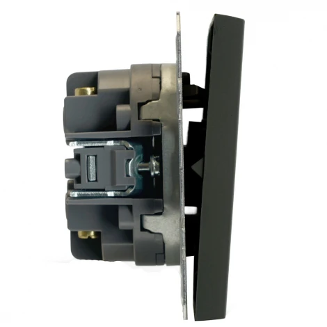 Переключатель двухклавишный перекрестный (черный уголь, soft touch) Stekker Эмили 50167