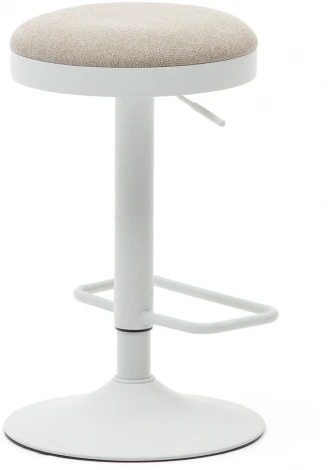 Табурет La Forma (ex Julia Grup) Zaib (Белый/ Сталь)