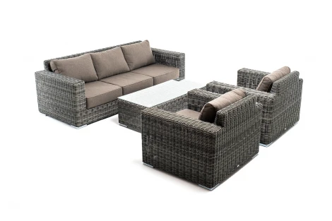 Лаунж-зона из искусственного ротанга, цвет графит 4SIS Боно BS3C2T-4-SET graphite