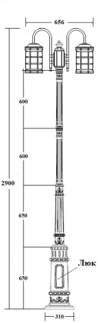 Наземный фонарь IP44 Oasis Light BARSELONA 81210A 10 E7 down Bl (220V, фонарь)