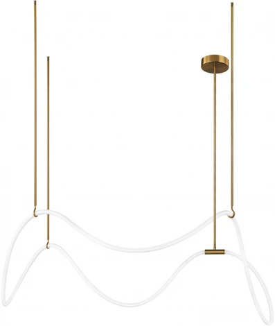 Потолочная люстра на штанге светодиодная с гибким неоном Loft It Thread 10388P/C Brass (220V)