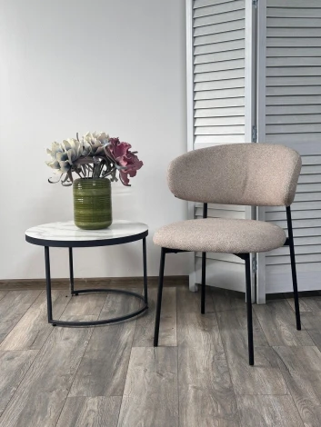 Стул ТРЕНД (TREND) цвет NS04 Крем, букле / черный каркас M-City 64608