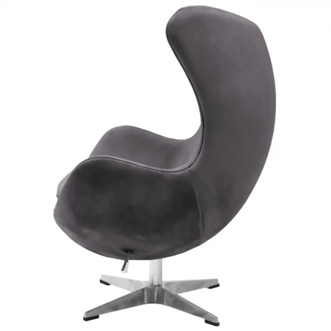 Кресло EGG STYLE CHAIR тёмно-серый, искусственная замша Bradex Home арт.FR 1048