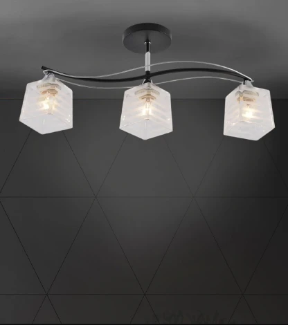 Потолочная люстра на штанге Seven Fires Aintre SF3377/3C-BK-CR-WT