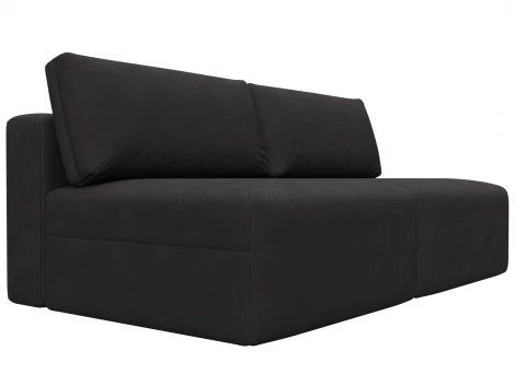 Диван прямой модульный Лига-060 НПБ (ЛДСП,Брус,Фанера/Пластик/Замша/Коричневый) Лига Диванов 129466