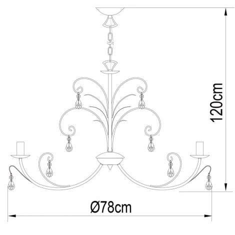 Подвесная люстра Arte Lamp Romana A1742LM-8BK