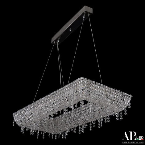 Подвесная люстра светодиодная APL LED Sicilia SH515.0.80.B.Ni.4000 (220V, хрусталь, на тросе)