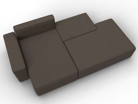 Диван угловой Лига-079 угол левый (ДСП/Пластик/Рогожка/Коричневый) Лига Диванов 129812L