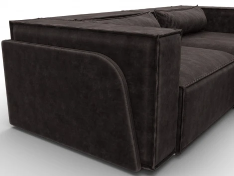 Диван угловой Лига-061 угол правый (ДСП,Брус,Фанера,Велюр/Коричневый) Лига Диванов 131148