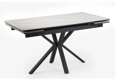 Кухонный стол Notta Старлайт 140(200)х80 snow alpin white / черный