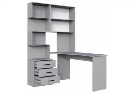 Компьютерный стол Эльброни правый шиншилла серая 664909