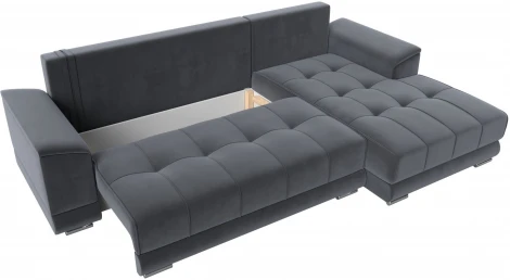 Диван угловой НордСтар правый угол (Серый/Велюр) Лига Диванов арт.121110