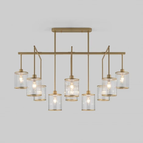 Потолочная люстра Wi-Fi на штанге Eurosvet Inari 60144/10 золото (220V, управление смартфоном, голосовое управление, умный дом - Minimir Home, Алиса, Маруся, Салют)