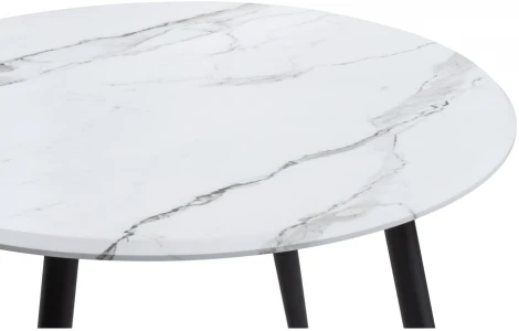 Деревянный стол Notta Абилин 90х76 мрамор белый / черный матовый 517037