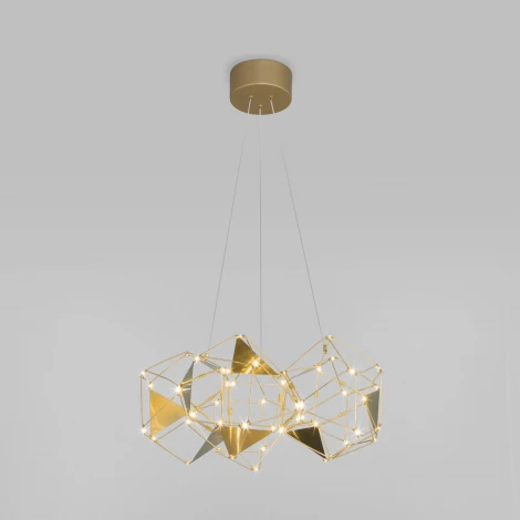 Подвесной светильник светодиодный Eurosvet Uma 90369/5 медь (220V, на тросе)