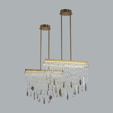 Потолочная люстра ша штанге Odeon Light Afina 5420/48L античная бронза/металл/стекло/хрусталь LED*48W 3000K (220V, подвески)