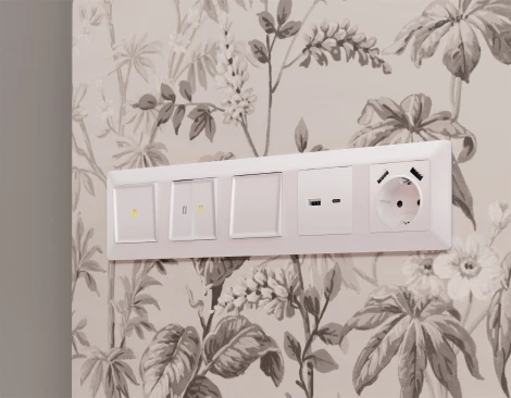 Лицевая панель Ambrella Volt ALFA (Жемчуг) для 1-клавишных выключателей QUANT AP2010