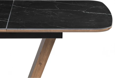 Стол на тумбе Woodville Петир 120х80х75 черный мрамор / орех / черный 532377
