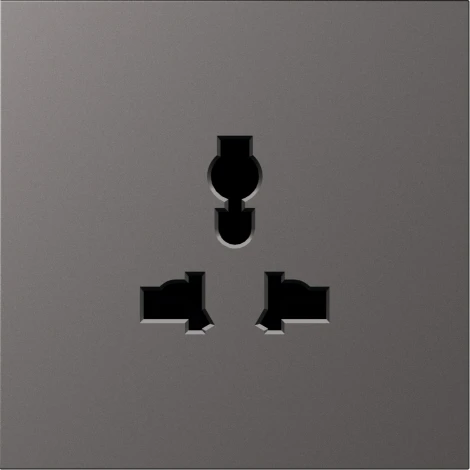 Накладка для розетки мультистандарт, со шторками 16A 250 В~, матовый титан Donel S08 DS11645