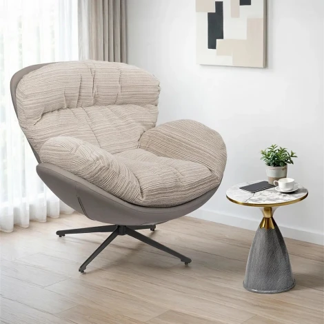 Кресло BLISS серый, экокожа, шенилл Bradex Home FR 1069