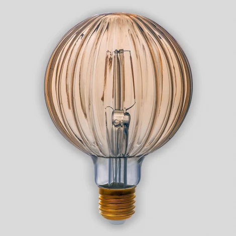 Лампочка светодиодная филаментная прозрачный/бежевый шар E27 5W Hiper Deco HL-2216