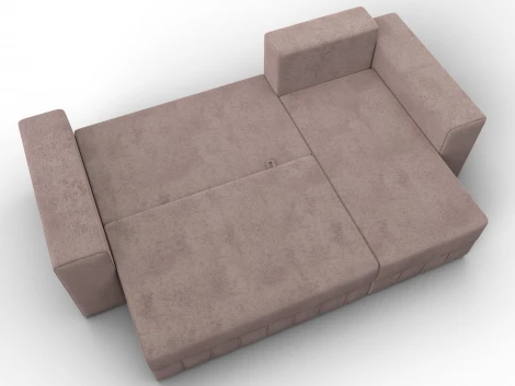 Диван угловой Лига-076 угол универсальный (ДСП/Пластик/Велюр/Бежевый) Лига Диванов 129847