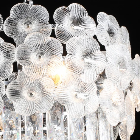 Подвесная люстра хрустальная Reluce 02447-0.4-04 CH (220V, на цепи)