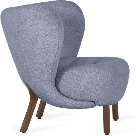 Кресло Lounge Wood ОГОГО (арт.819082), (Искусственный мех/Синий)