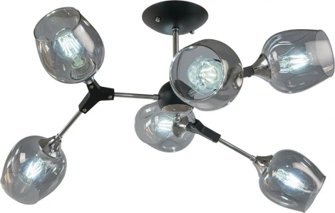 Потолочная люстра на штанге SL1N SL5328-6 BK+CR 000056966 Мелодия Света