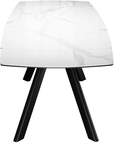 Стол DikLine KL160 керамика белый мрамор С39 глянец/опоры черные) (2 уп) арт.00-00072995