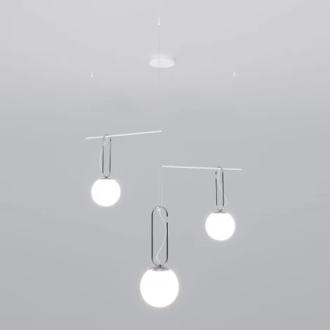 Подвесной светильник Riche 70143/3 белый Eurosvet (220V, на тросе, шарики)