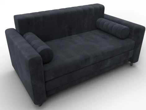 Диван прямой Лига-070 (ЛДСП,Брус,Фанера/Дерево/Велюр/Темно-серый) Лига Диванов 129757