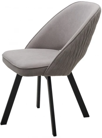 Стул DUNA 360 град. поворот. B22 Серый, велюр / черный каркас, М-City