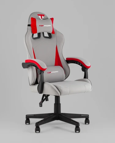 Кресло спортивное TopChairs Phantom ткань серо-красный арт.УТ000039472